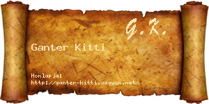 Ganter Kitti névjegykártya